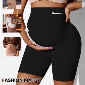 SHEIN Black High-Waist Maternity Support Shorts